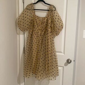 NWT- Polka Dot Nude Dress
